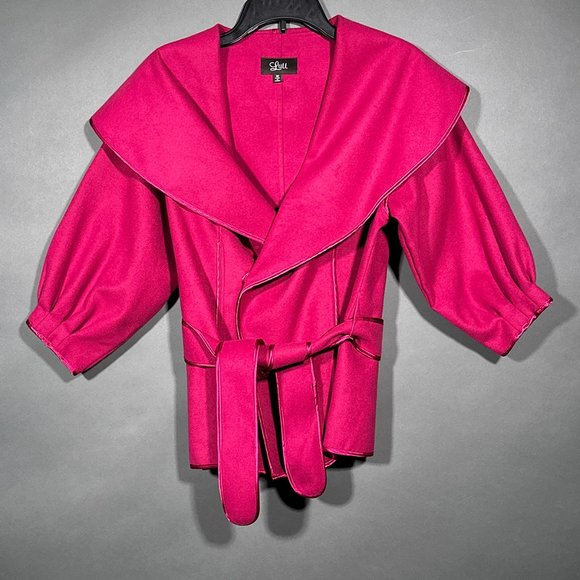 Luii Wide Collar Double Breast‎ Coat With Belt Size M - Picture 5 of 15